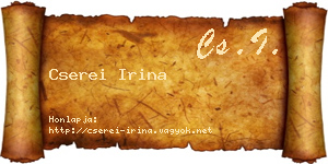 Cserei Irina névjegykártya